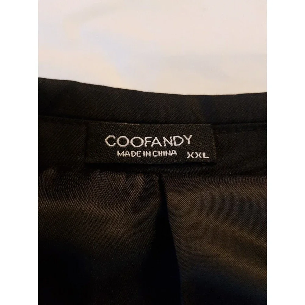 Coofandy Mens Blazer Size XXL Sport Jacket One Button Black Suit Wedding Formal